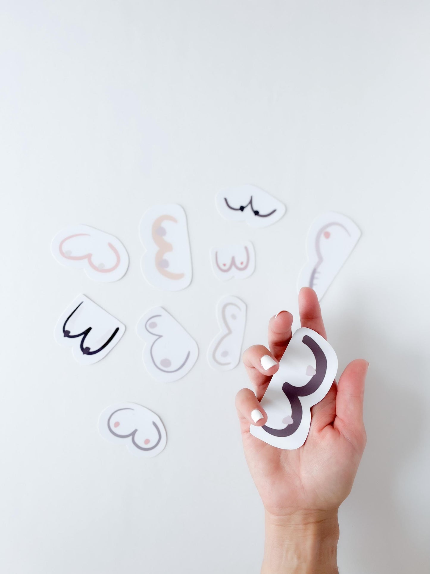 Boob Stickers Body Positive Art Waterproof Vinyl Decals for laptop sticker for waterbottle gift for bridal shower party favour set (10 pc)