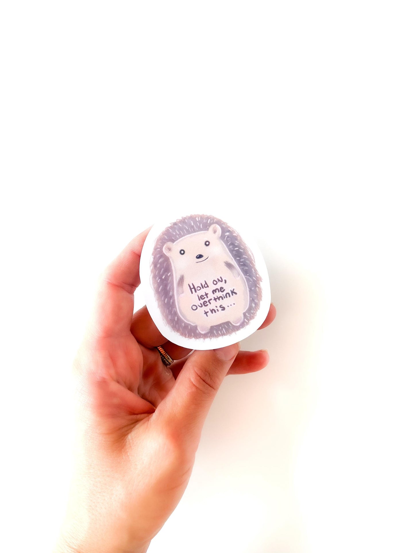 Hedgehog animal Sticker for friend Funny Quote for waterbottle accessory stickers waterproof decal cute animals overthinker quote stickers