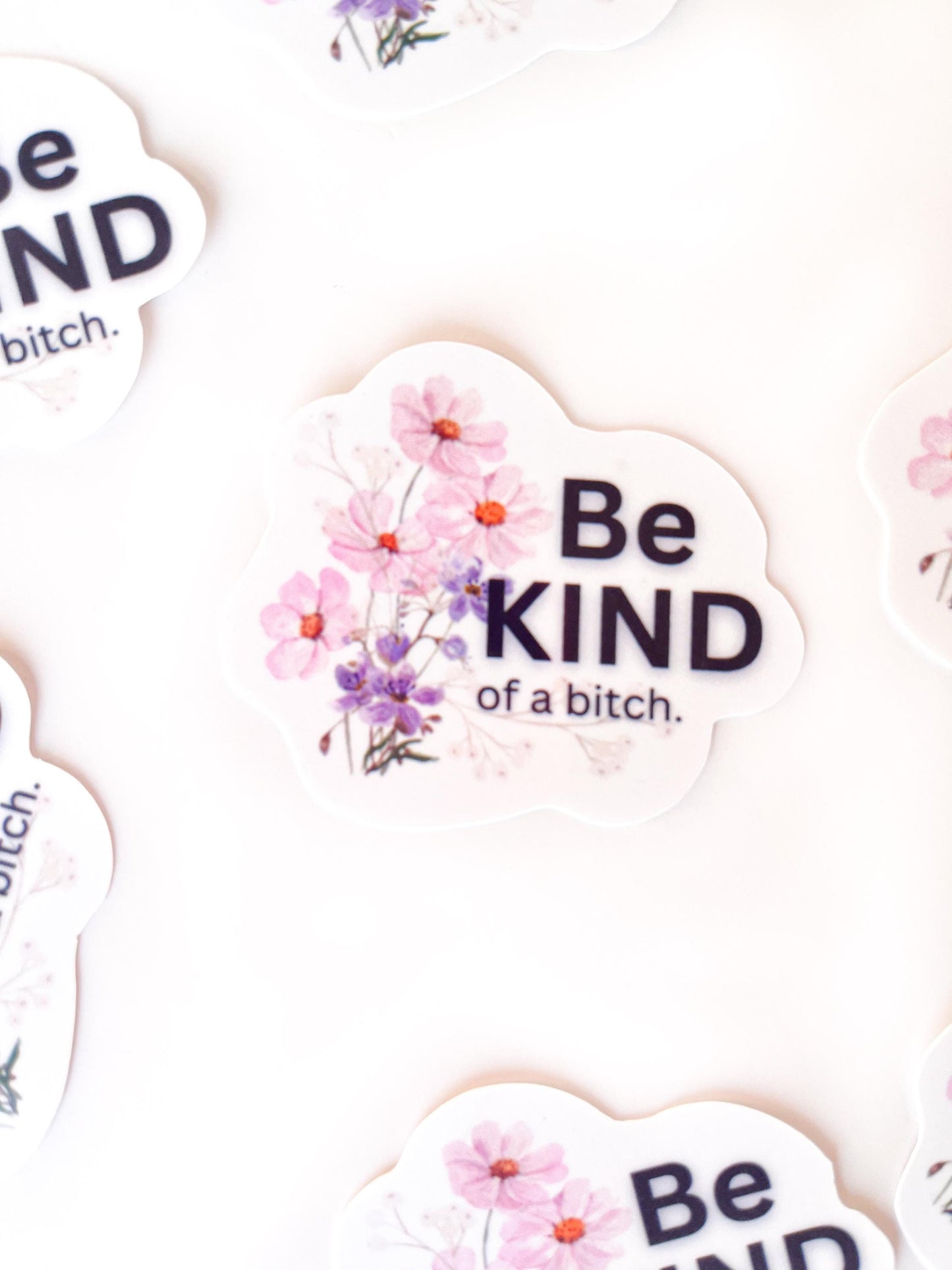 1 Pretty Swear word sticker for water bottle decal Be kind of a bitch Profanity sticker funny adult birthday humour gag gift for bestie