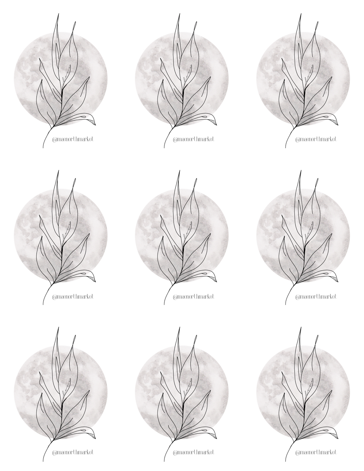 Moon Messages Printable Oracle Cards | 36-Card PDF