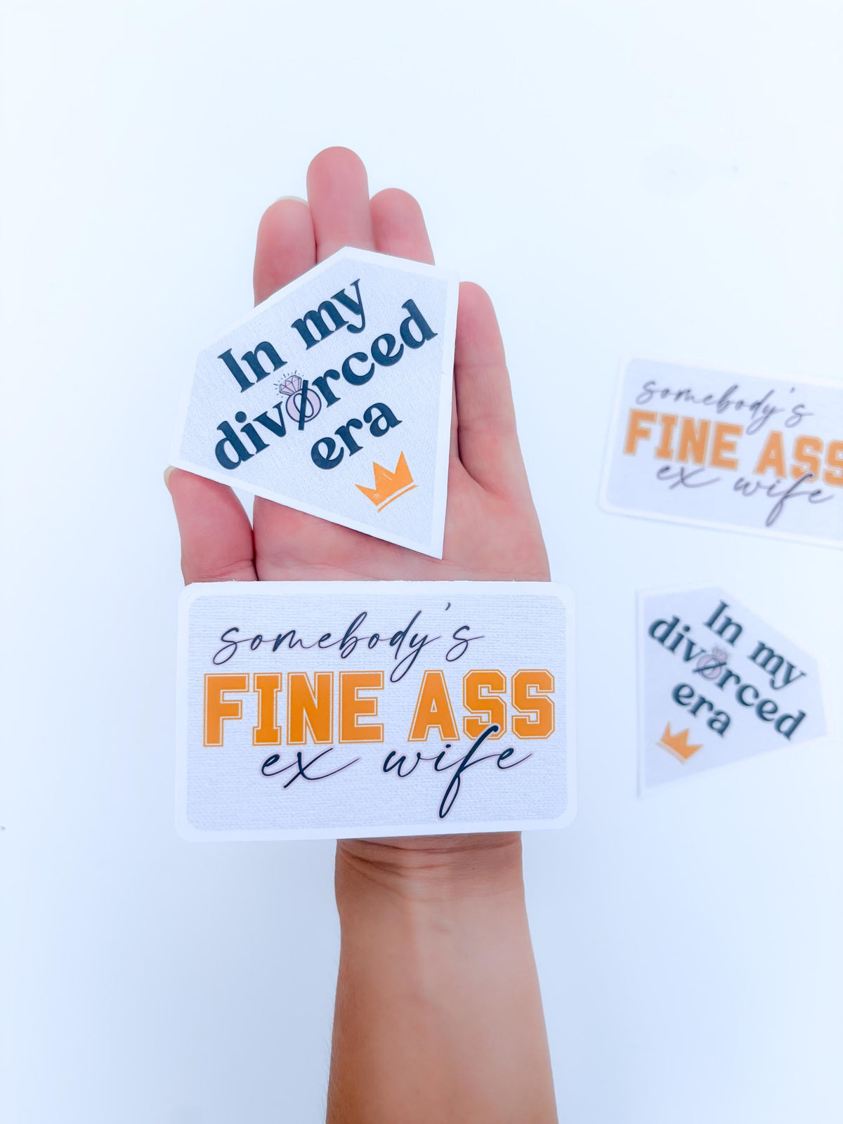 Just Divorced - Funny stickers (2) vinyl sticker pack, somebody's fine ex wife friend gift for breakup, divorced party favour, handmade