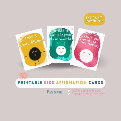 Printable affirmation cards Kids affirmation cards kids gift teen positive affirmations daily affirmation you are enough mindful gift set