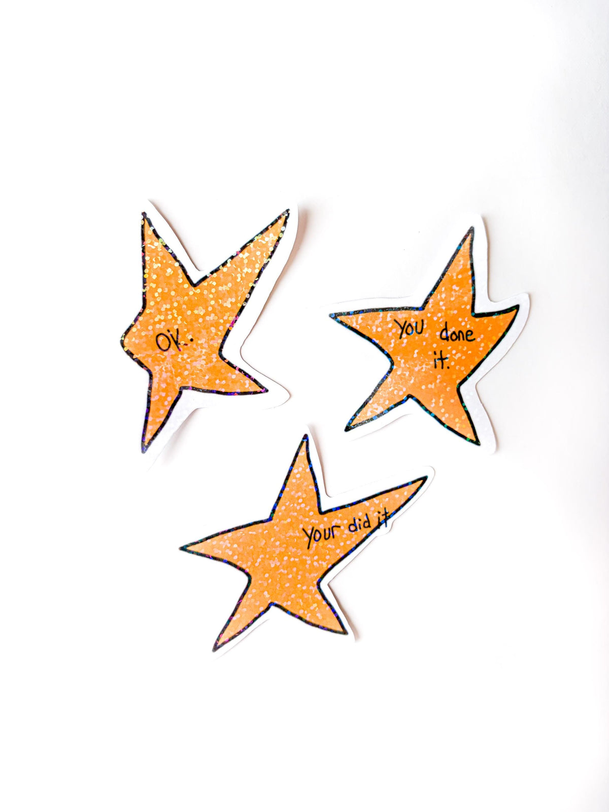 Crooked Star Stickers: "Your Did It", "Ok.", "You Done It" – Funny Meme Decals for laptop stickers funny teacher gift back to school humour