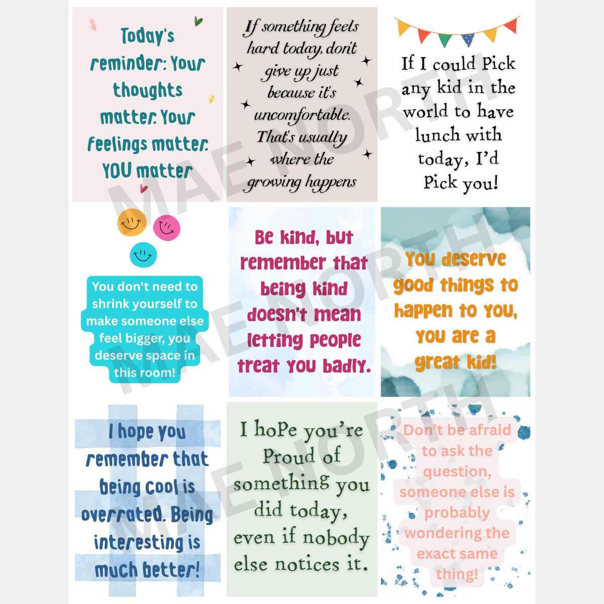 Printable Lunch Box Notes for Kids | 27 Designs