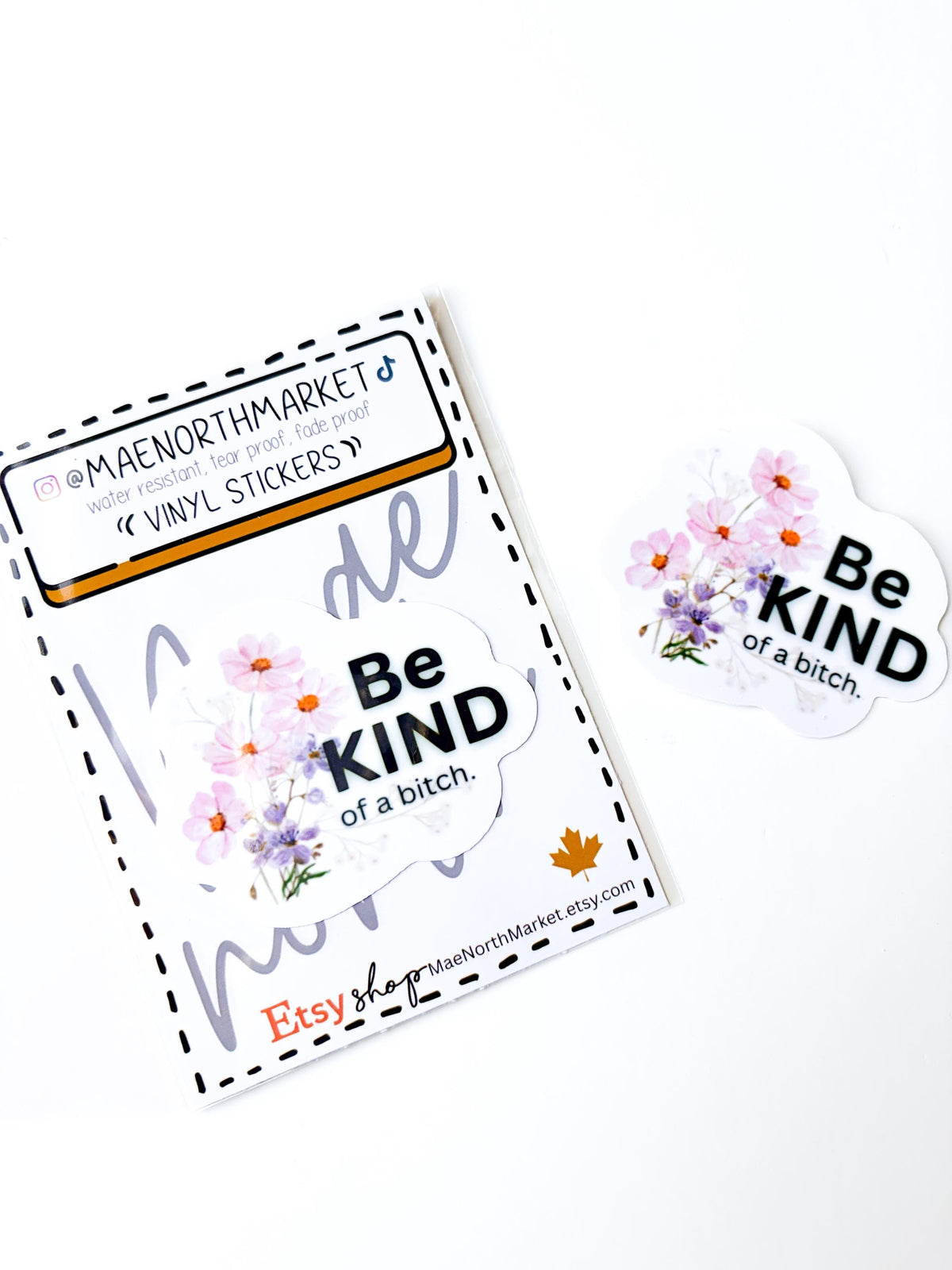 Be Kind of a Bitch - Snarky Sticker die cut, water bottle stickers Swear Word vinyl decal corporate humour gift