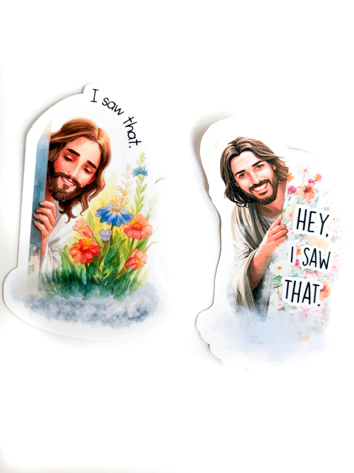 Jesus I Saw That Sticker | Leather Finish Vinyl Decal Laptops, Water Bottle stickers guys