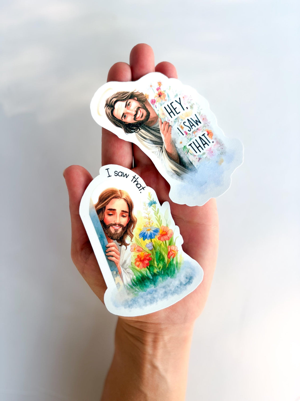 Jesus I Saw That Sticker | Leather Finish Vinyl Decal Laptops, Water Bottle stickers guys