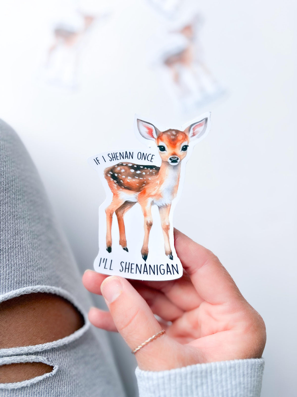 Woodland Deer Sticker Vinyl | Witty, matte Finish, Laptop decal Waterbottle sticker art shenanigans