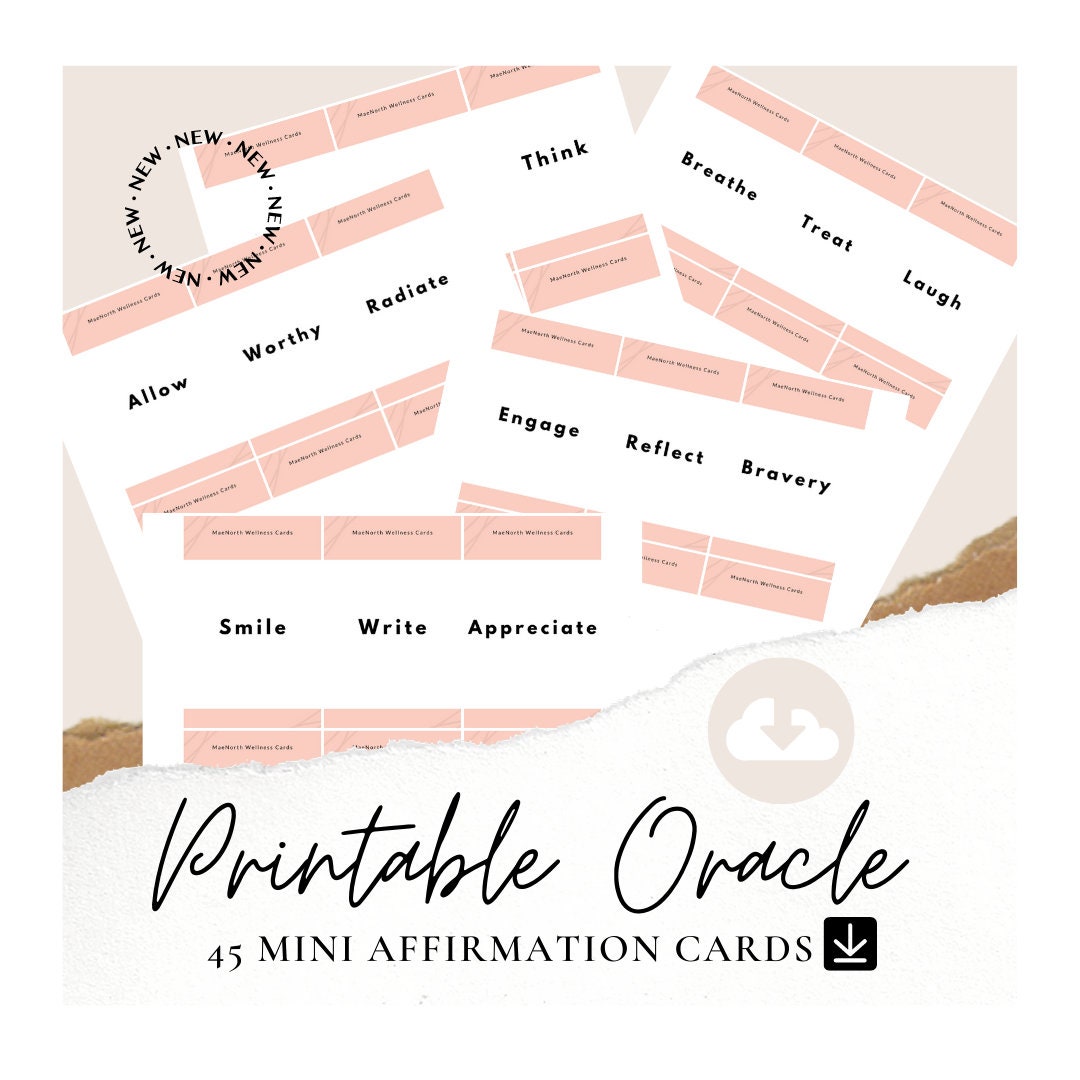 Printable Affirmation Cards, Positive Oracle Deck (Digital Download)