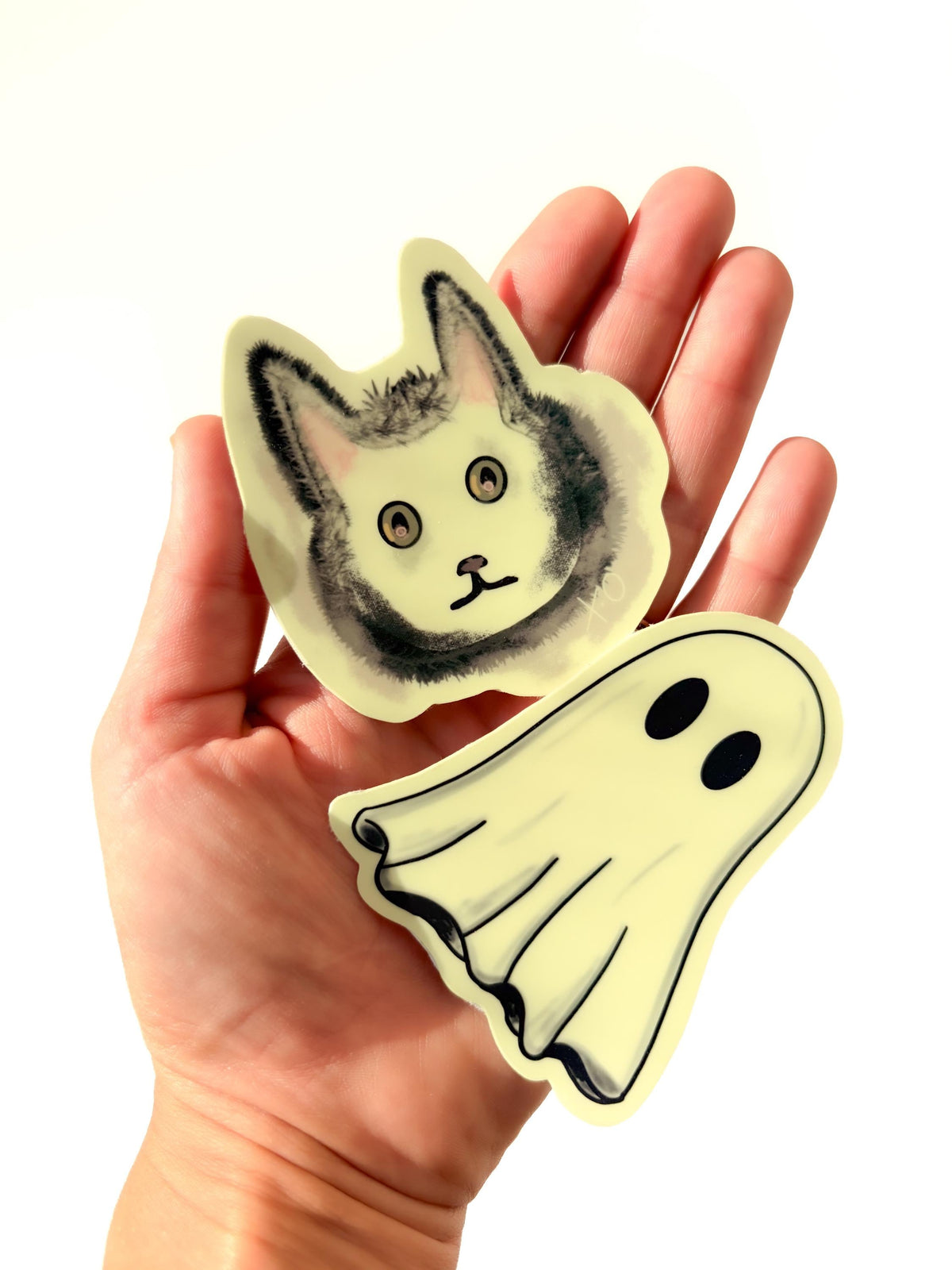 Glow in the Dark Ghost Sticker fantasy animal , glow in the dark stickers for kindle, tablet decor, room wall decal