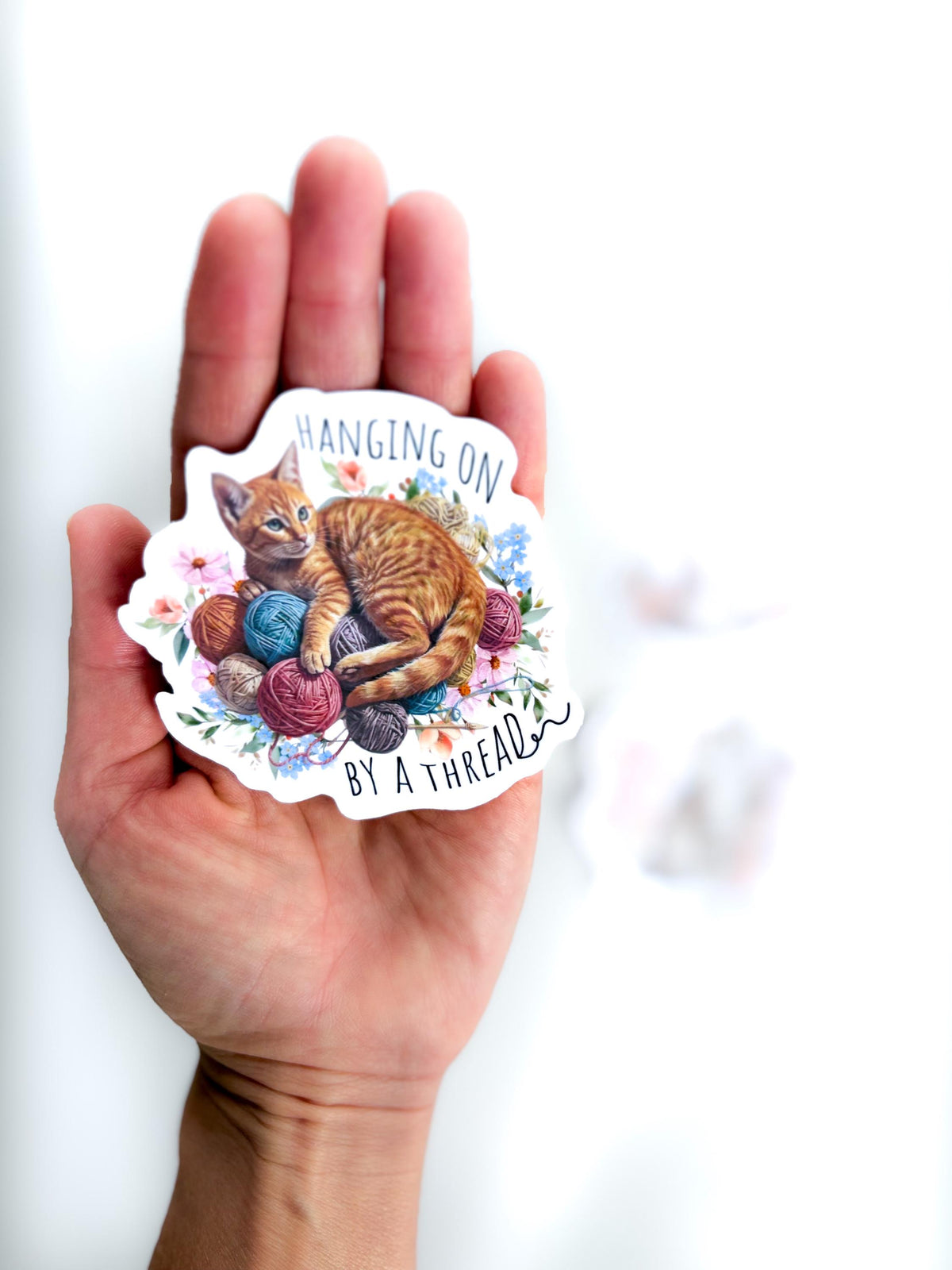 Cat Stickers snarky & witty  - Indoor Cat animal stickers, Waterproof vinyl, smooth matte finish die cut decals (Set of 3) hanging on by a