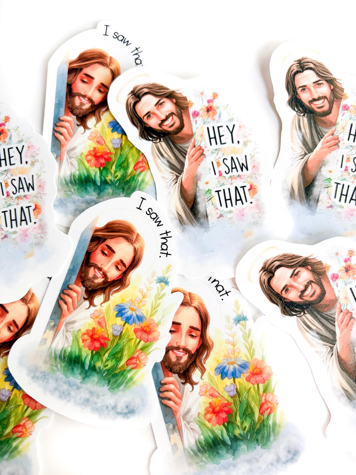 Jesus I Saw That Sticker | Leather Finish Vinyl Decal Laptops, Water Bottle stickers guys