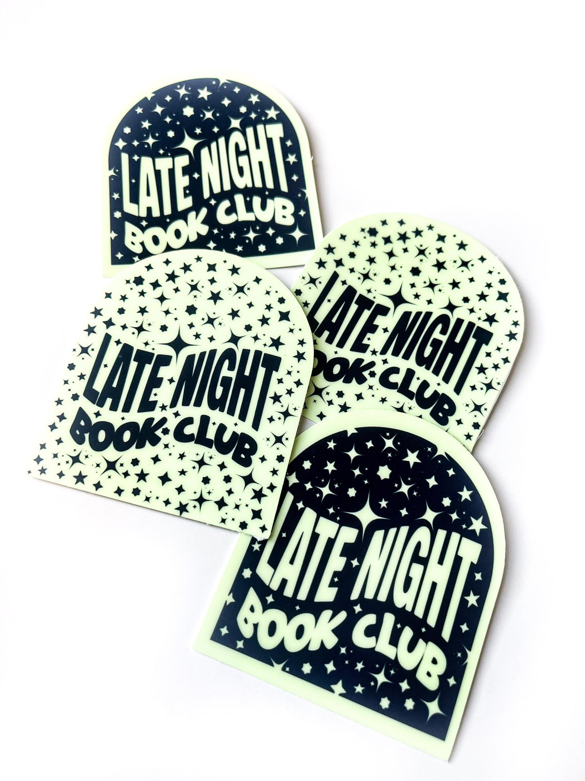 Glow in the Dark Book Club Sticker, Book Lover Gift