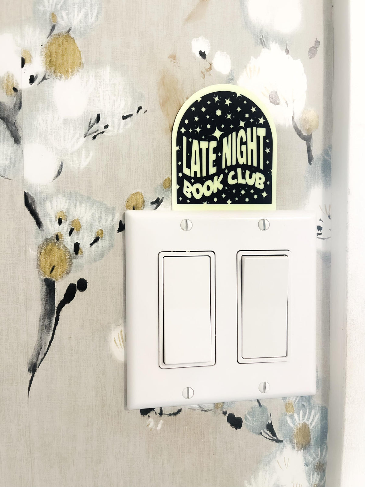 Glow in the Dark Book Club Sticker, Book Lover Gift