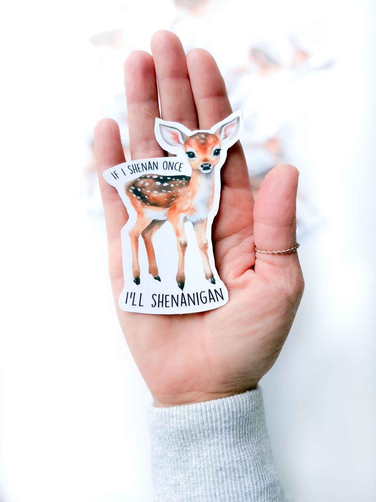 Woodland Deer Sticker Vinyl | Witty, matte Finish, Laptop decal Waterbottle sticker art shenanigans