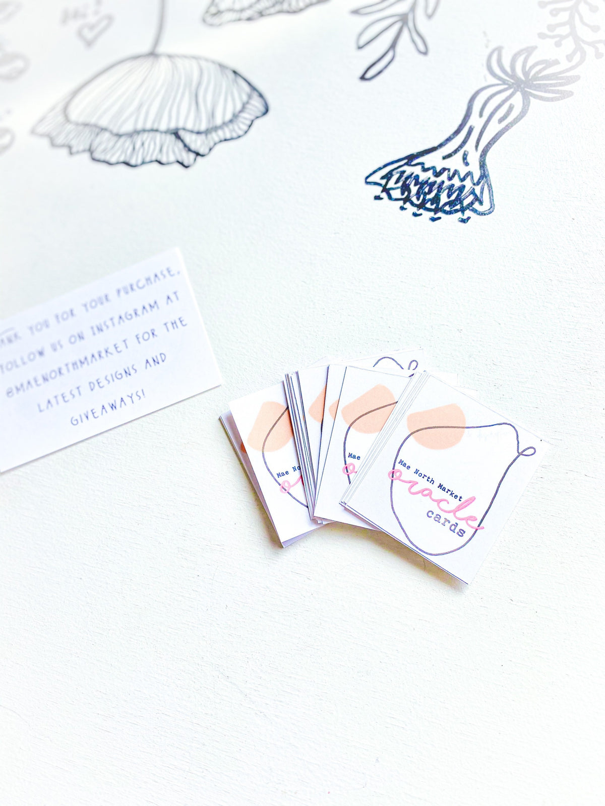 Printable Affirmation Cards, Line Art Oracle Deck (Digital Download)