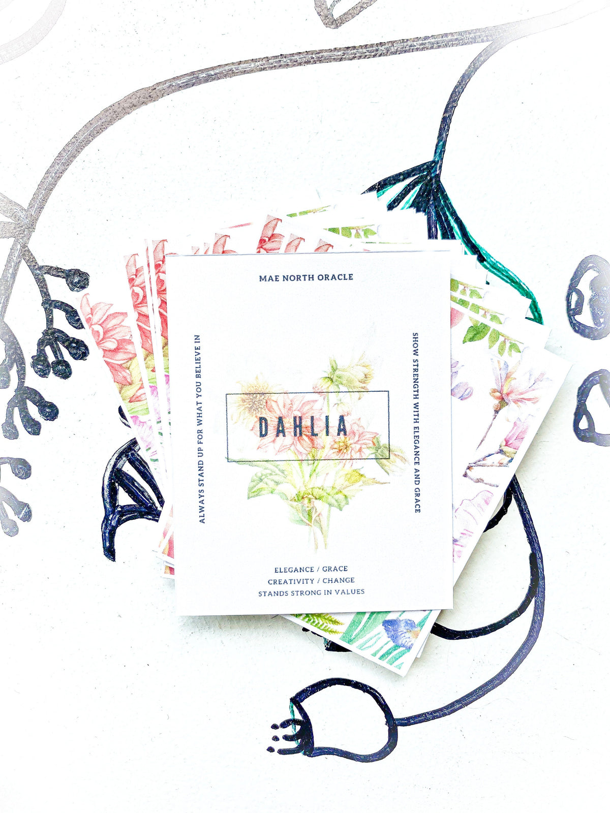 Botanical Oracle Cards – 36 Printable Affirmation Cards (Digital Download)