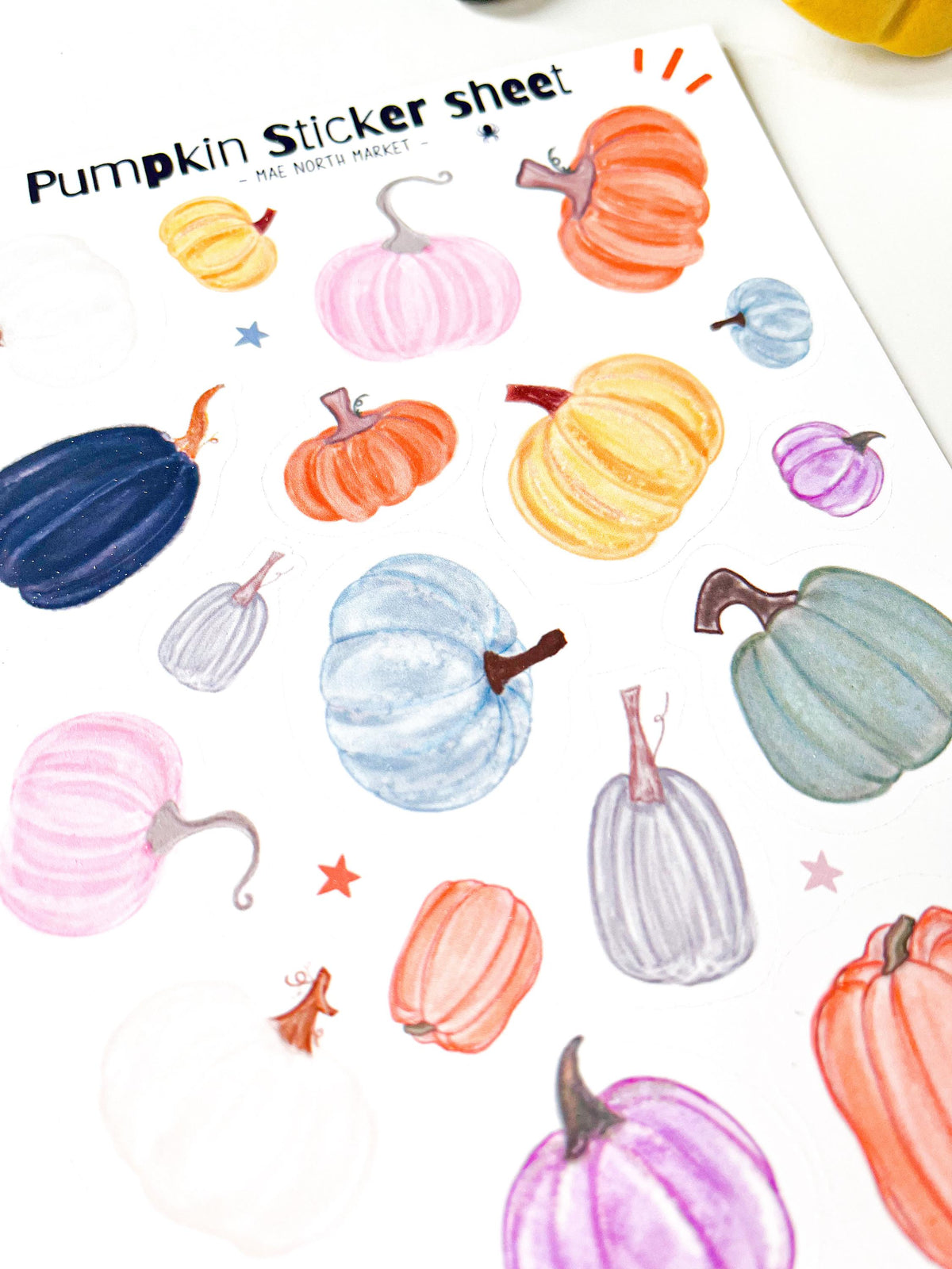Fall Pumpkin Sticker Sheet: Vinyl Planner Stickers for kindle decor fall gifts fall asthetic pumpkin crafts for junk journal autumn stickers