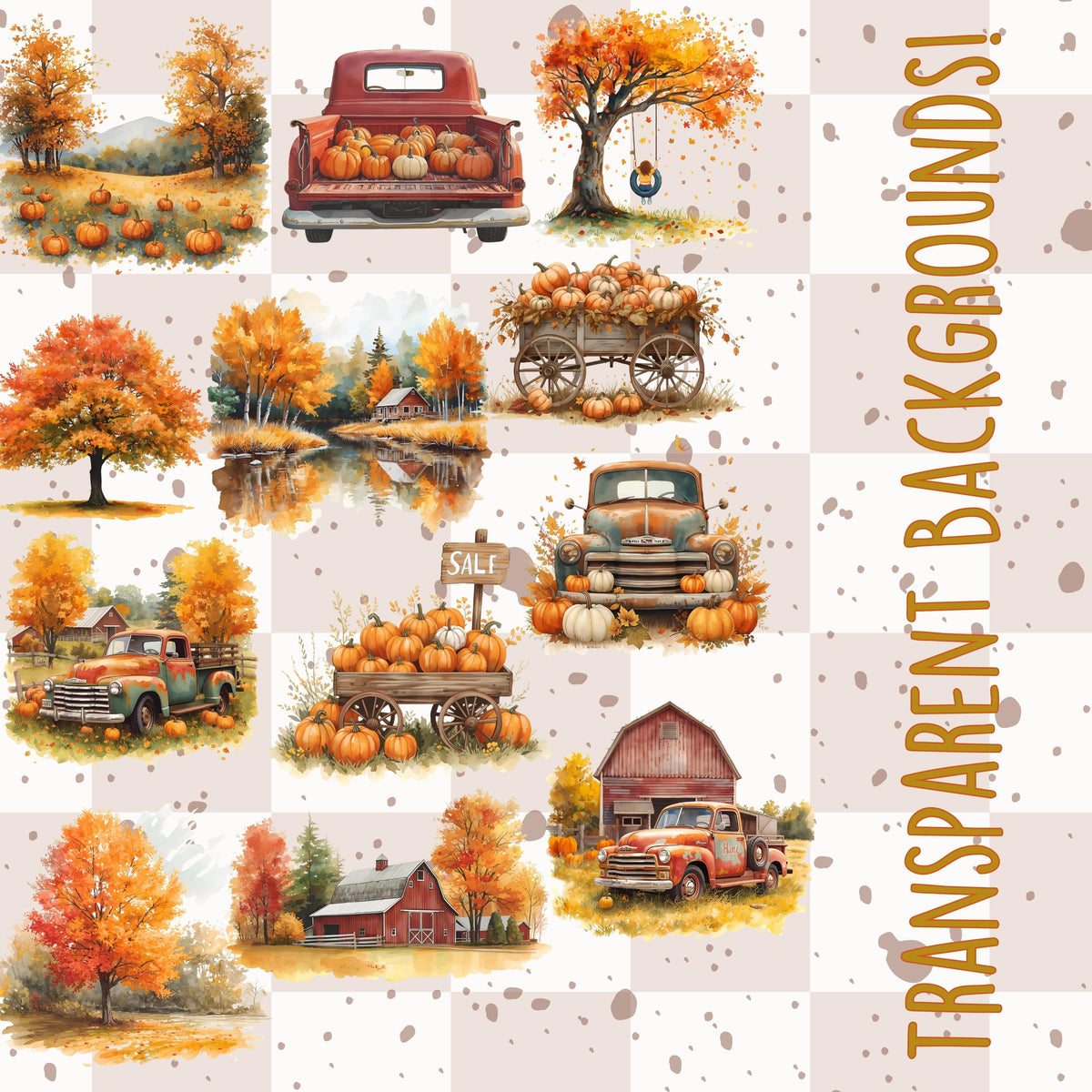 Fall Clipart Bundle: Cozy Autumn PNG Stickers (Digital Download)