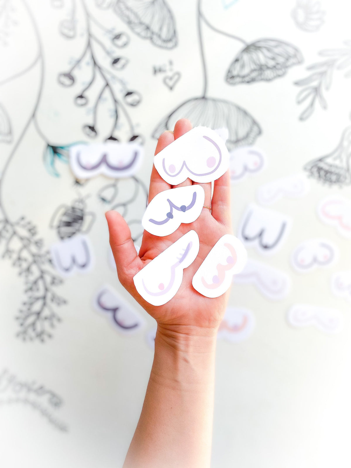 Boob Stickers (10) Body Positive Art sticker Waterproof vinyl decal for waterbottle trendy decor inclusive gift for best friend loot bags