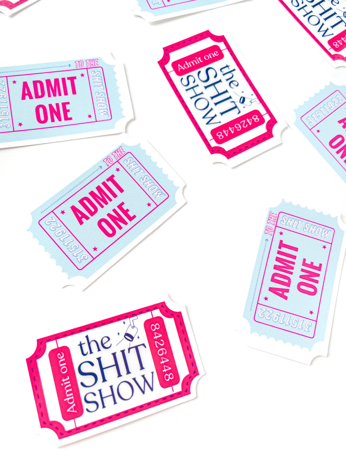 Funny sticker Shit Show sticker Pack of 2 - small gift for friend coworker Waterproof sticker for waterbottle humour office gift under 10