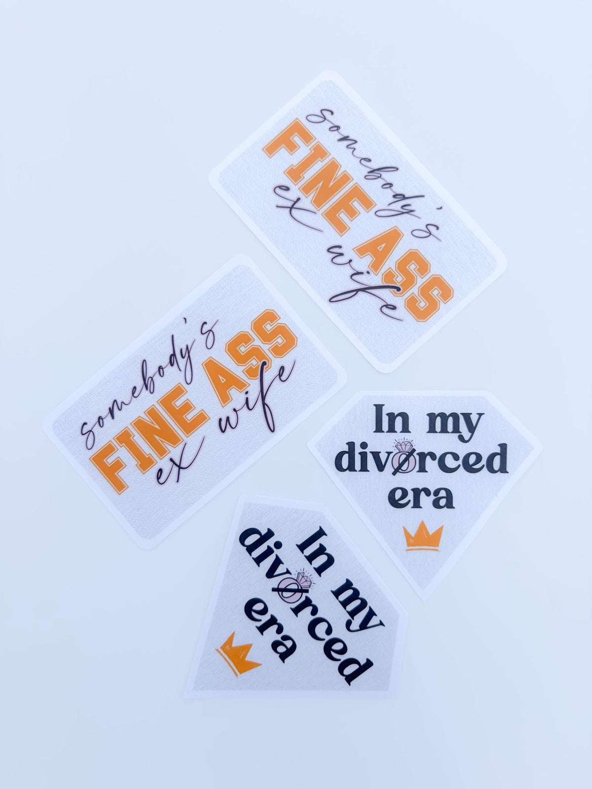 Just Divorced - Funny stickers (2) vinyl sticker pack, somebody's fine ex wife friend gift for breakup, divorced party favour, handmade