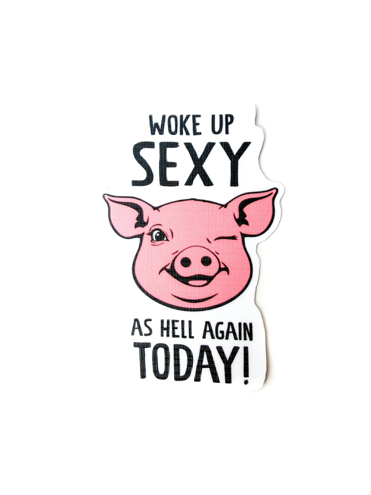 Funny Pig Sticker "Woke Up Sexy As Hell Again Today!" Waterproof Vinyl Sticker Pig pink Laptop Sticker Water Bottle stickers Linen top coat