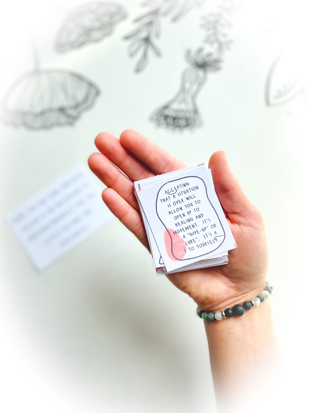 Printable Affirmation Cards, Line Art Oracle Deck (Digital Download)