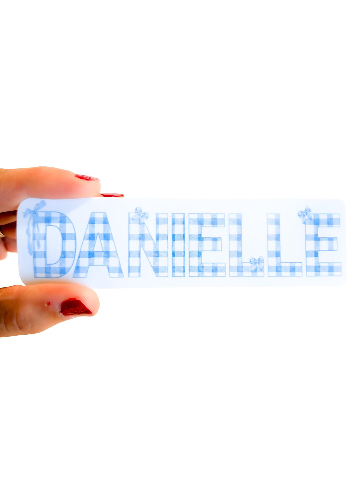 Custom Name Stickers for notebook and water bottle personalized School Supplies first name stickers gingham checkered due cut waterproof