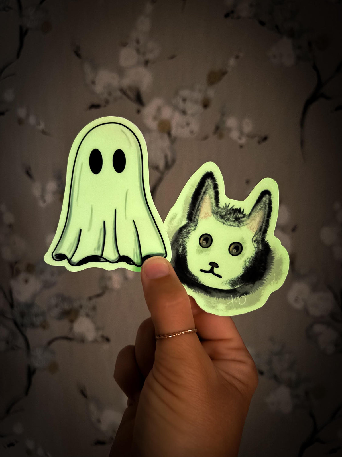 Glow in the Dark Ghost Sticker fantasy animal , glow in the dark stickers for kindle, tablet decor, room wall decal