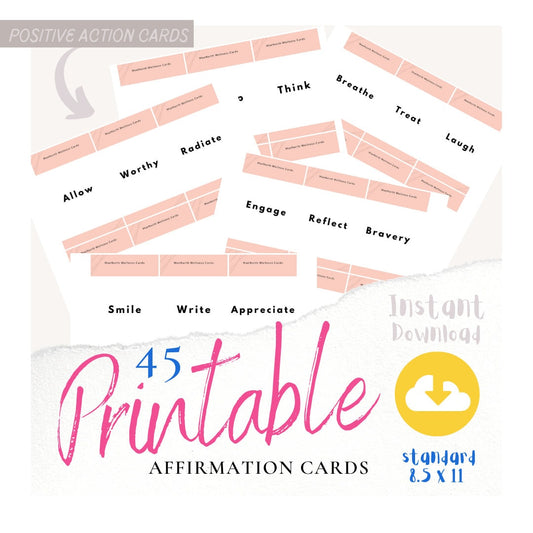 Printable Affirmation Cards, Positive Oracle Deck (Digital Download)