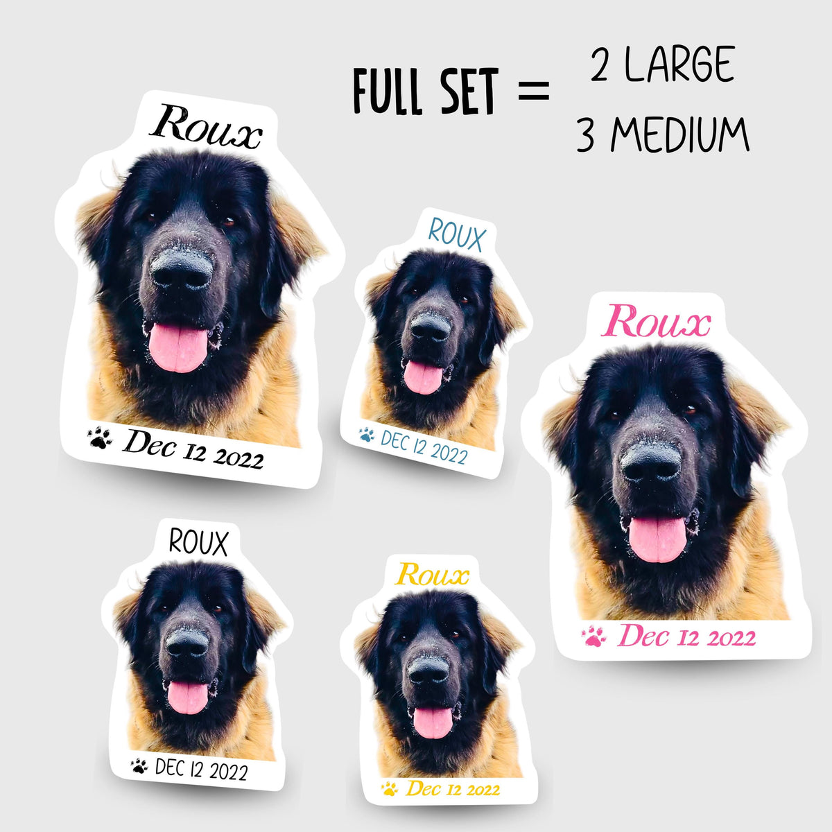Handmade personalized custom pet portrait sticker, pet memorial gift gotcha day pet gift, personalized dog owner gift, dog lover unique gift