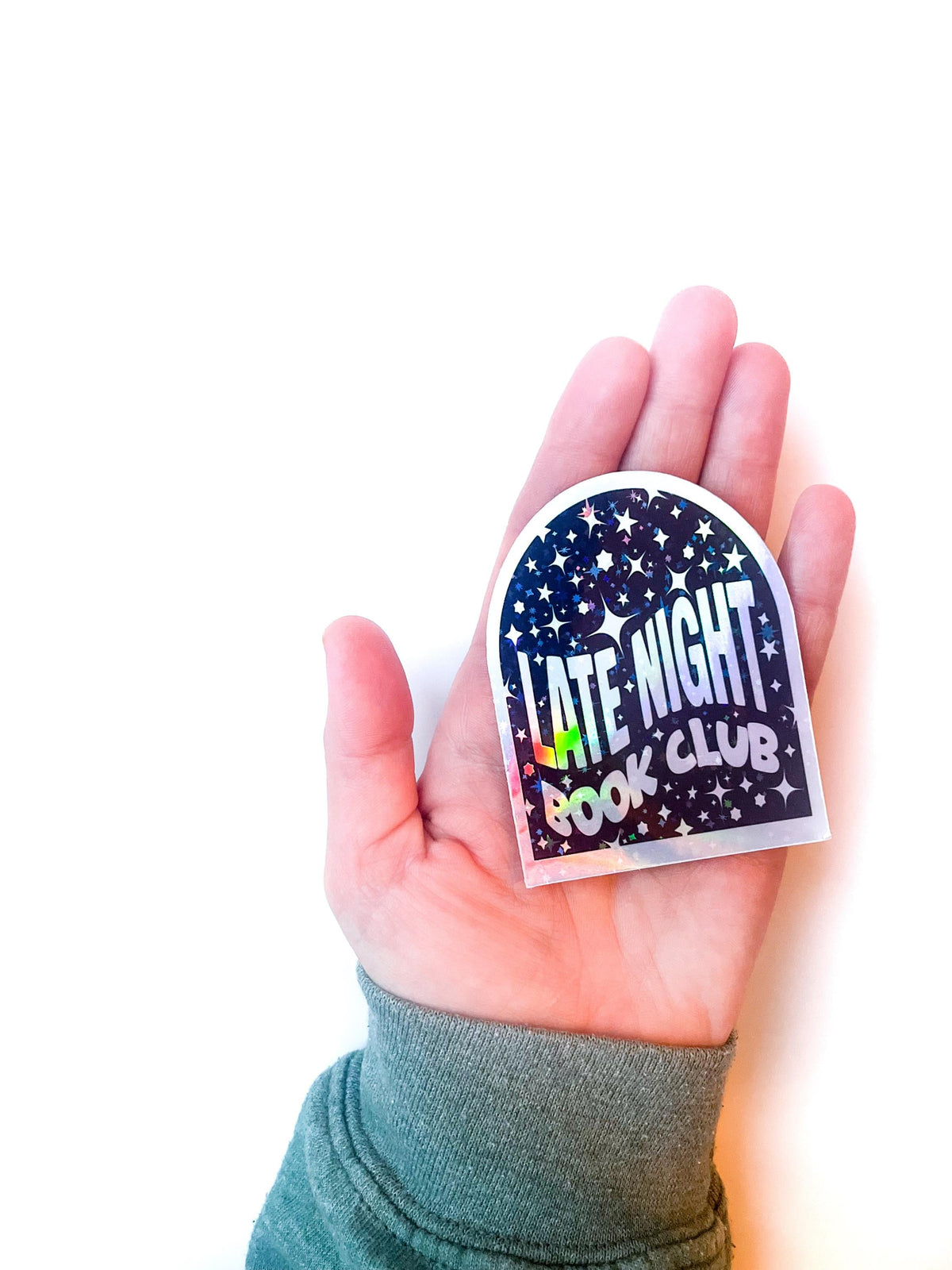 Late Night Book Club Sticker – Holographic Vinyl Decal for Laptops, Kindles