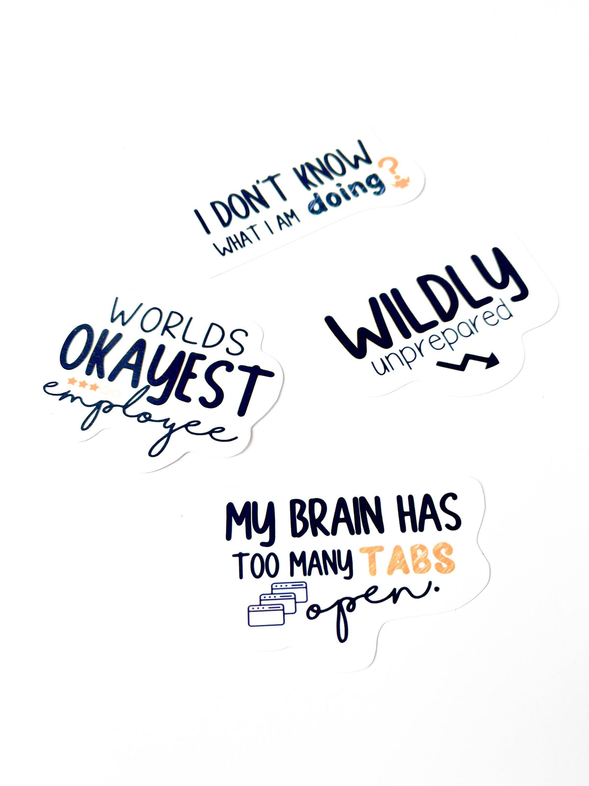 Funny Office Sticker Set Employee Humor Vinyl Stickers, Corporate Gag Gift Coworker Gift Funny Work Decals Desk Sticker Set of 4 stickers