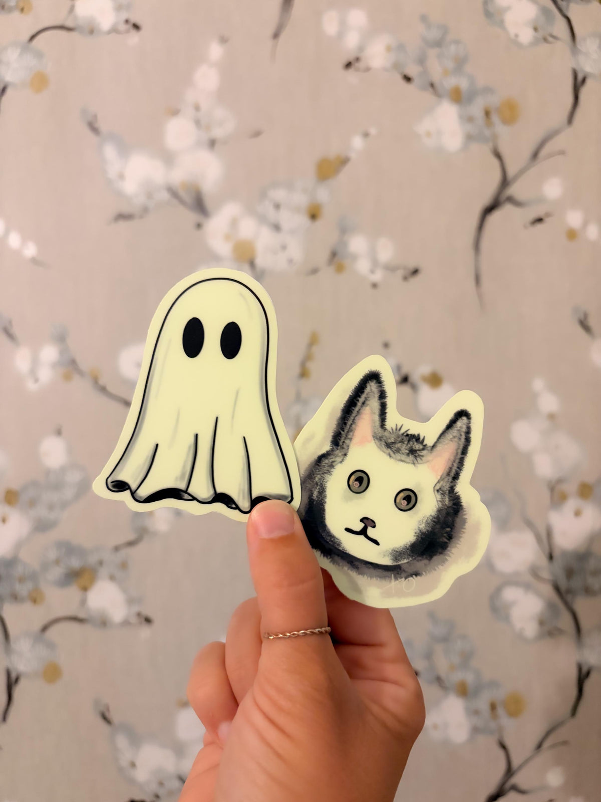 Glow in the Dark Ghost Sticker fantasy animal , glow in the dark stickers for kindle, tablet decor, room wall decal