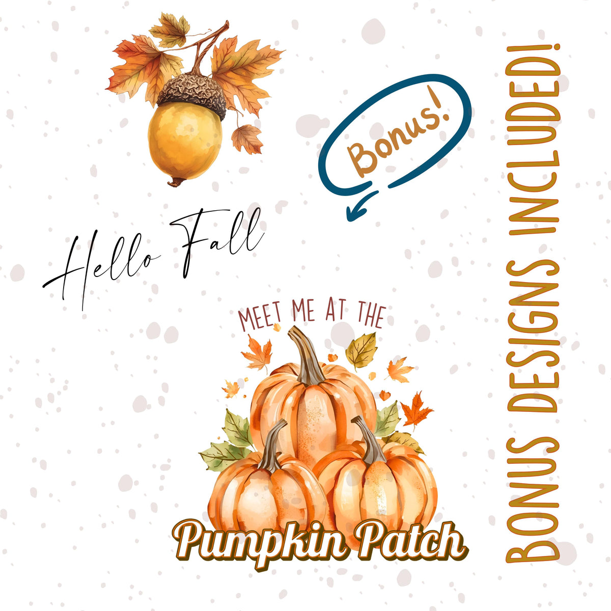 Fall Clipart Bundle: 18 Watercolor Autumn PNGs (Digital Download)