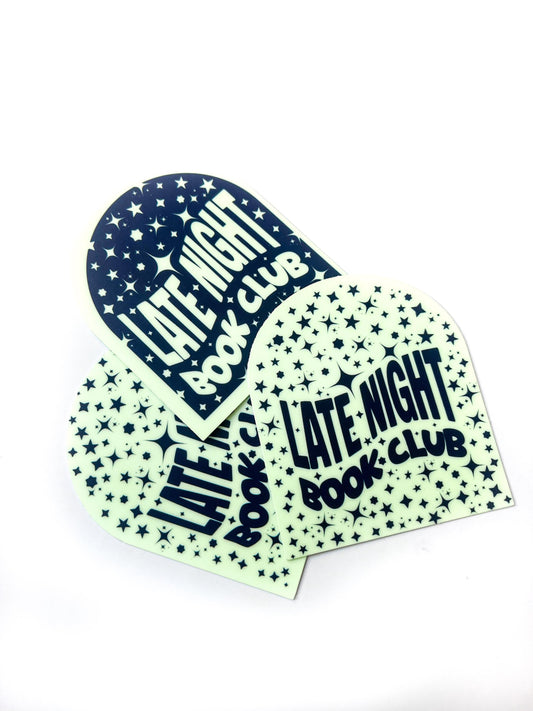Glow in the Dark Book Club Sticker, Book Lover Gift