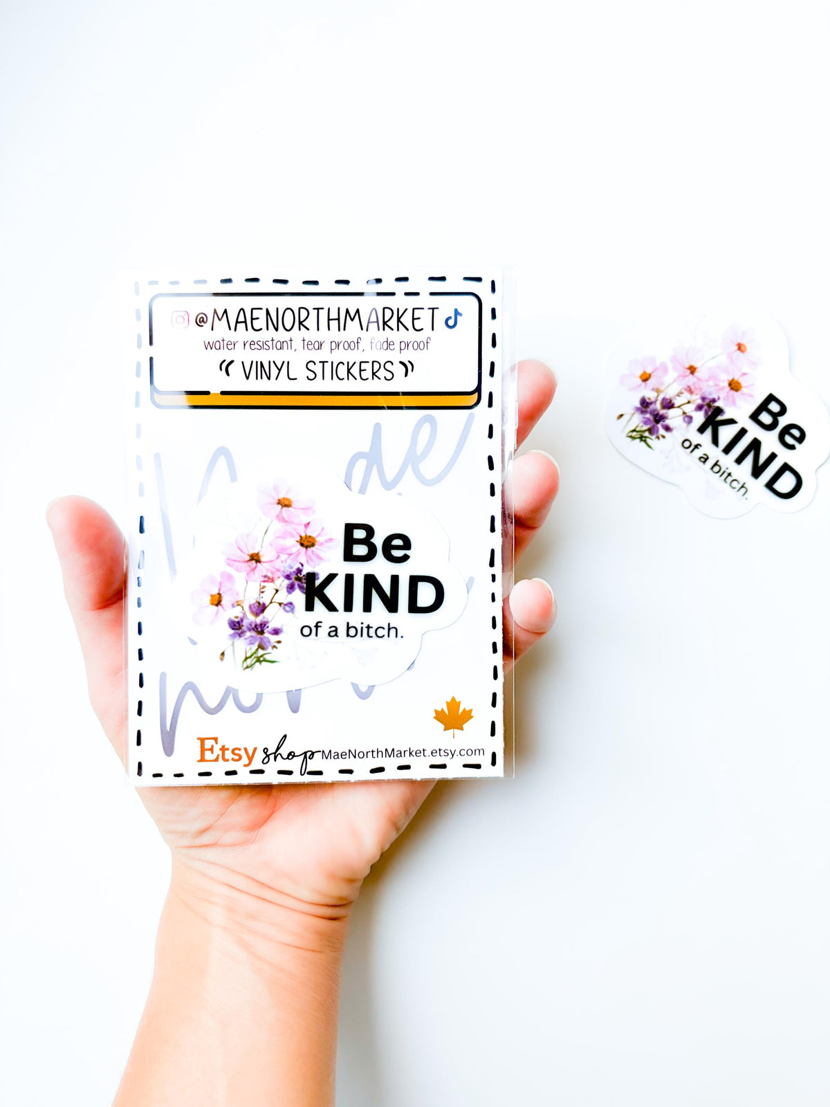 Be Kind of a Bitch - Snarky Sticker die cut, water bottle stickers Swear Word vinyl decal corporate humour gift