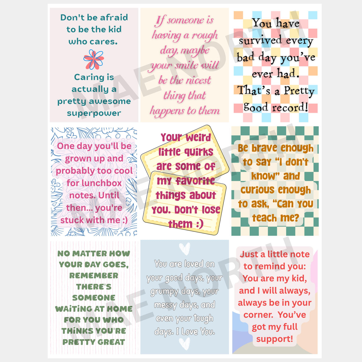 Printable Lunch Box Notes for Kids | 27 Designs