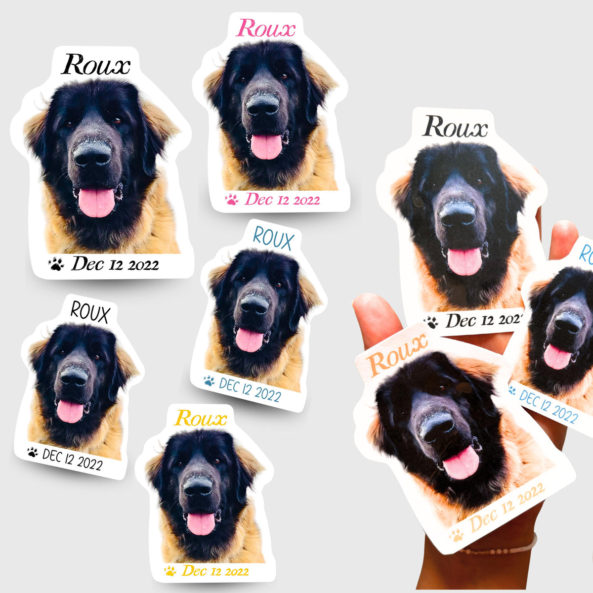 Handmade personalized custom pet portrait sticker, pet memorial gift gotcha day pet gift, personalized dog owner gift, dog lover unique gift