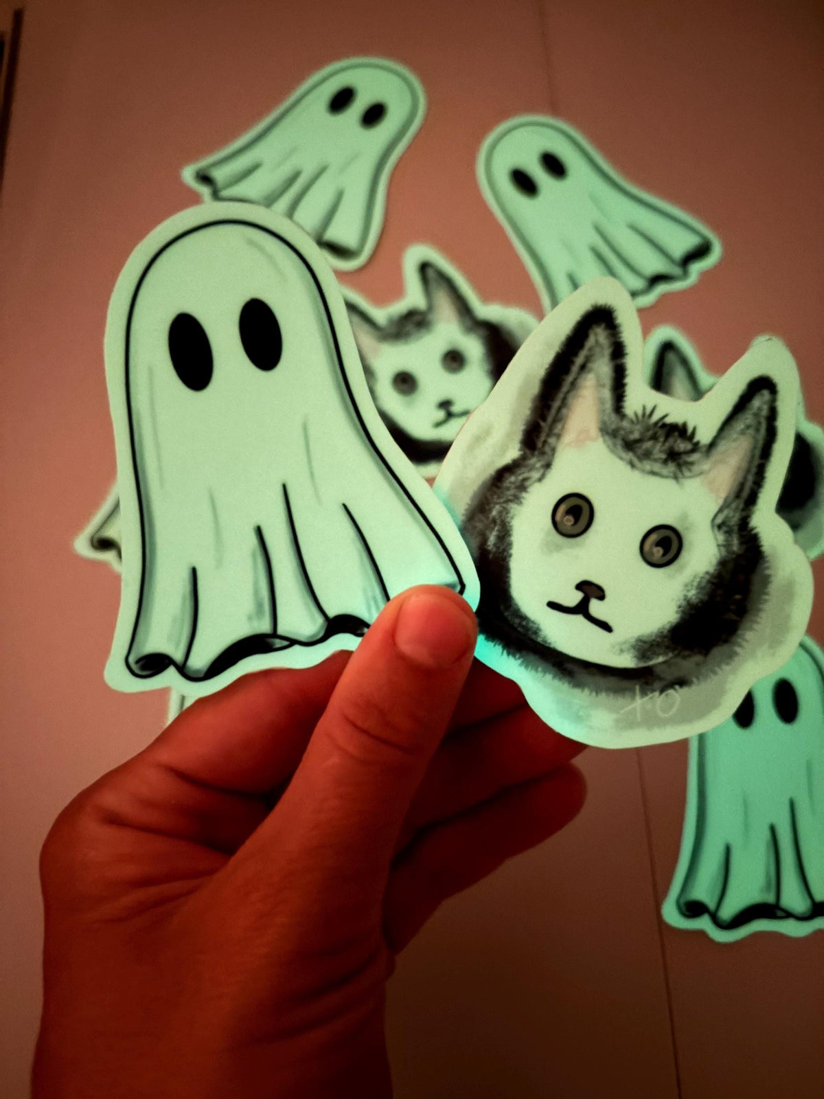 Glow in the Dark Ghost Sticker fantasy animal , glow in the dark stickers for kindle, tablet decor, room wall decal