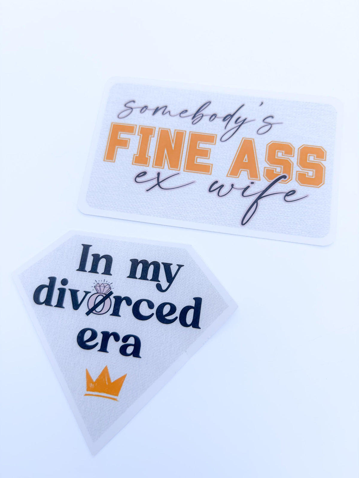Just Divorced - Funny stickers (2) vinyl sticker pack, somebody's fine ex wife friend gift for breakup, divorced party favour, handmade
