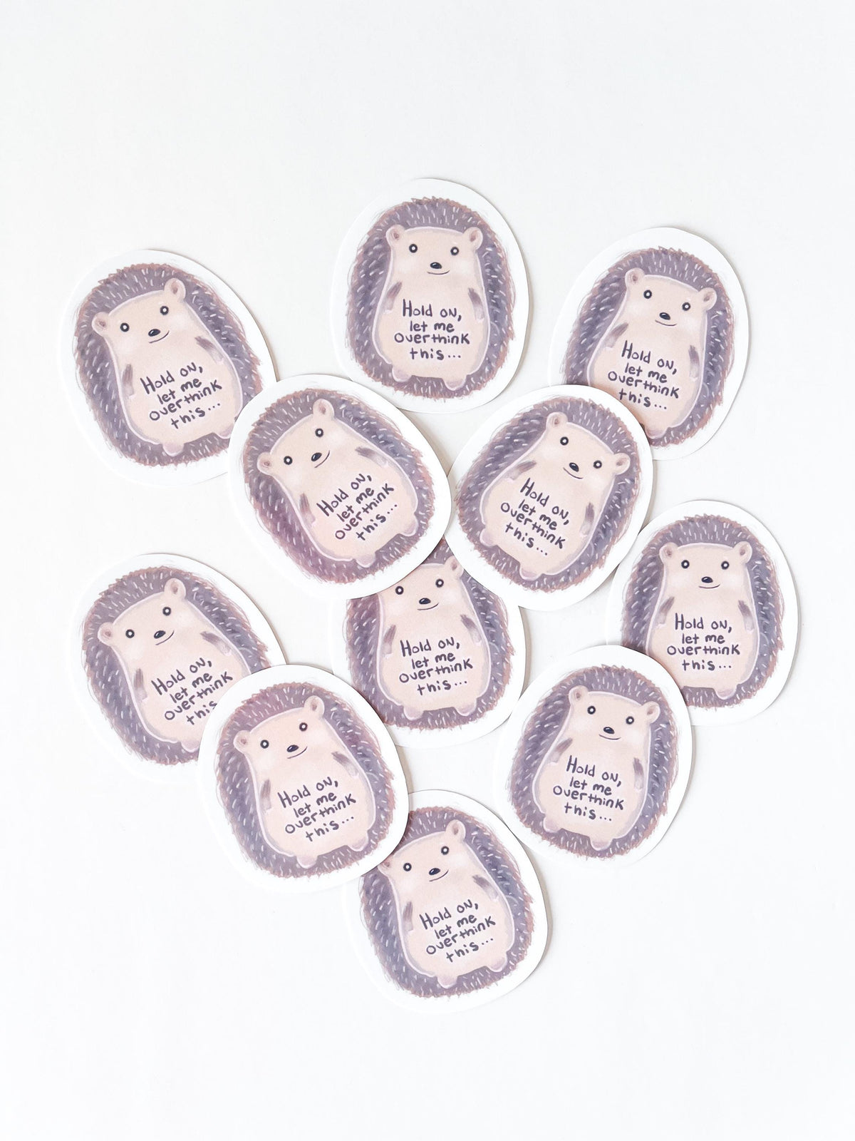 Hedgehog animal Sticker for friend Funny Quote for waterbottle accessory stickers waterproof decal cute animals overthinker quote stickers