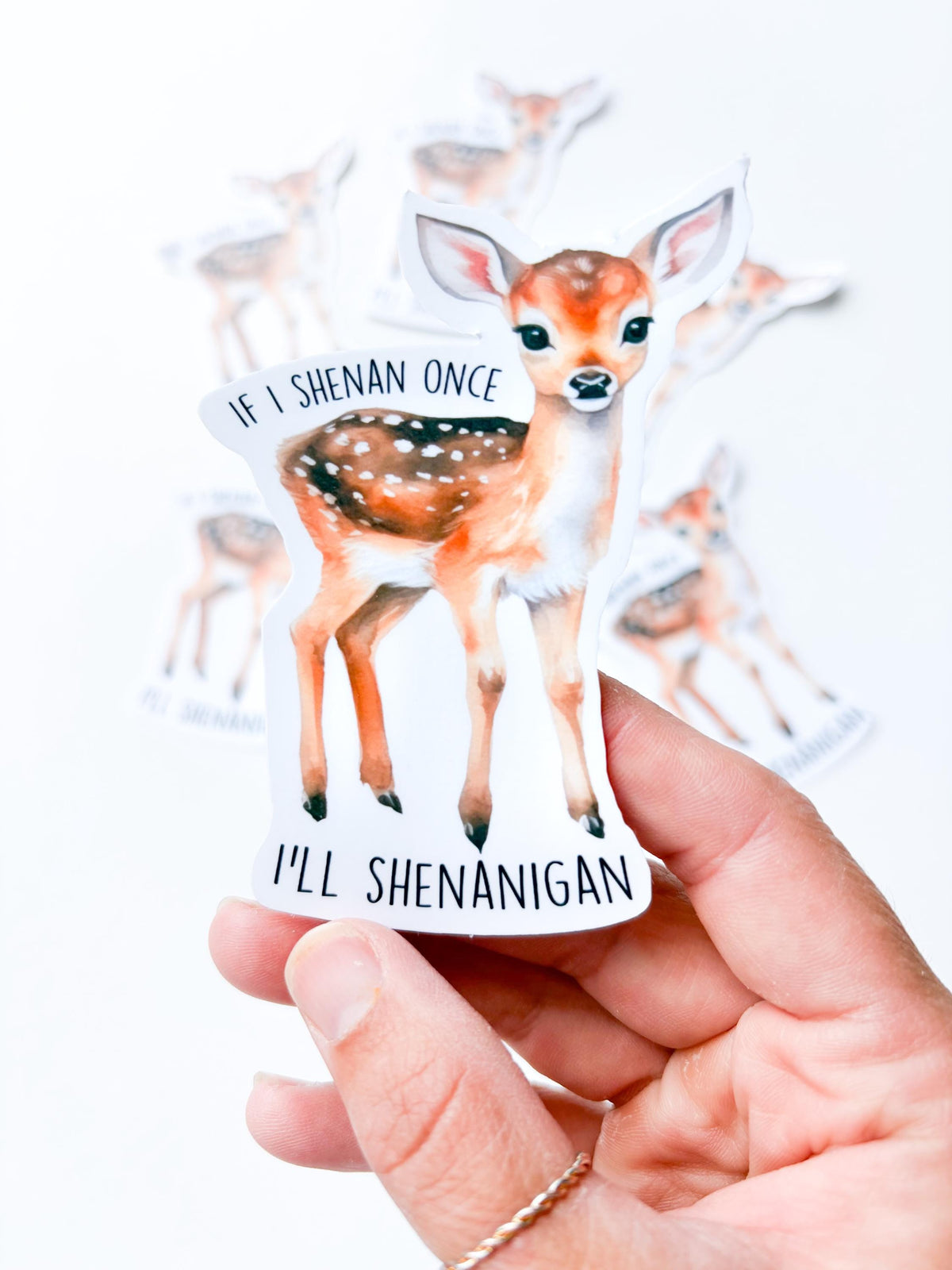 Woodland Deer Sticker Vinyl | Witty, matte Finish, Laptop decal Waterbottle sticker art shenanigans