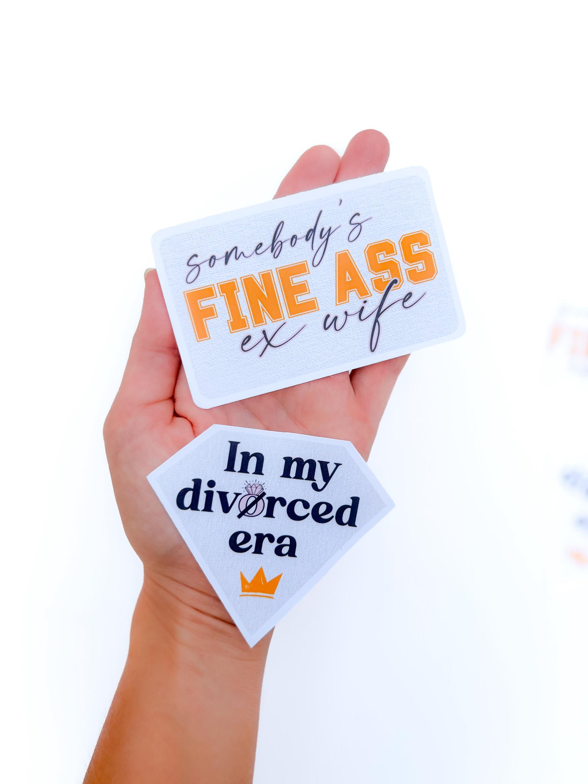 Just Divorced - Funny stickers (2) vinyl sticker pack, somebody's fine ex wife friend gift for breakup, divorced party favour, handmade