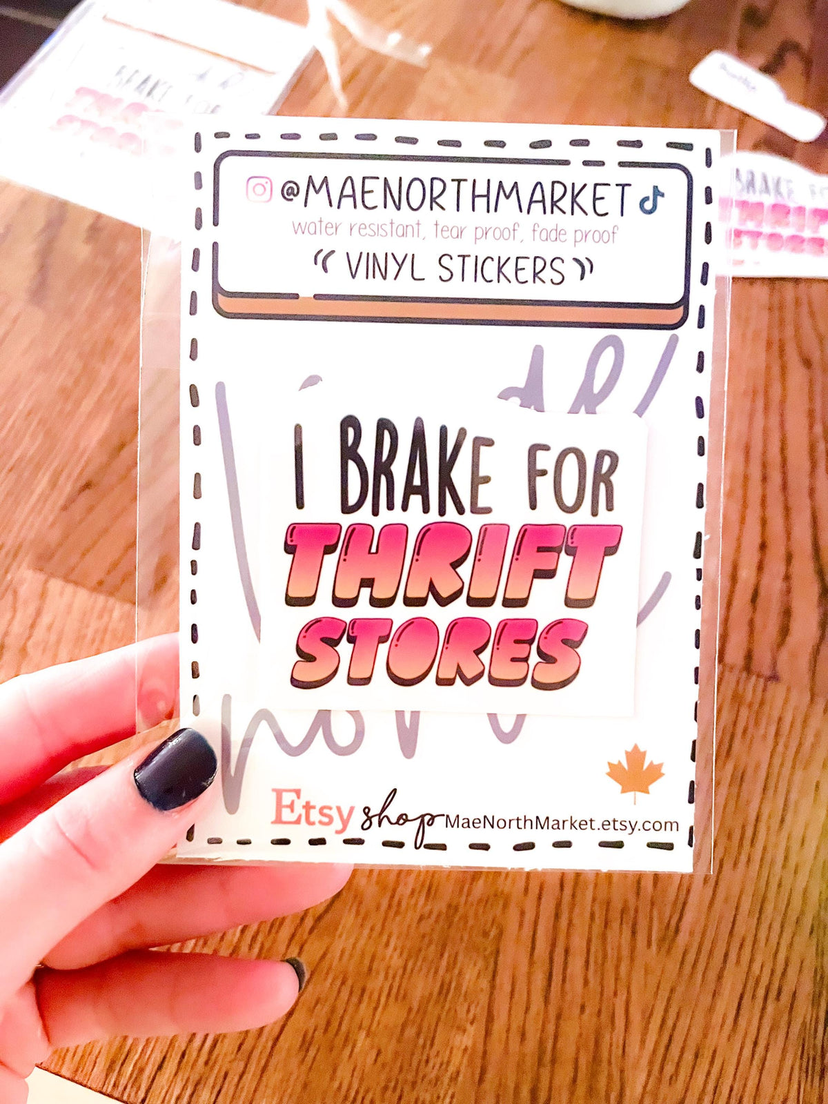 I Brake for Thrift Stores Vinyl Sticker
