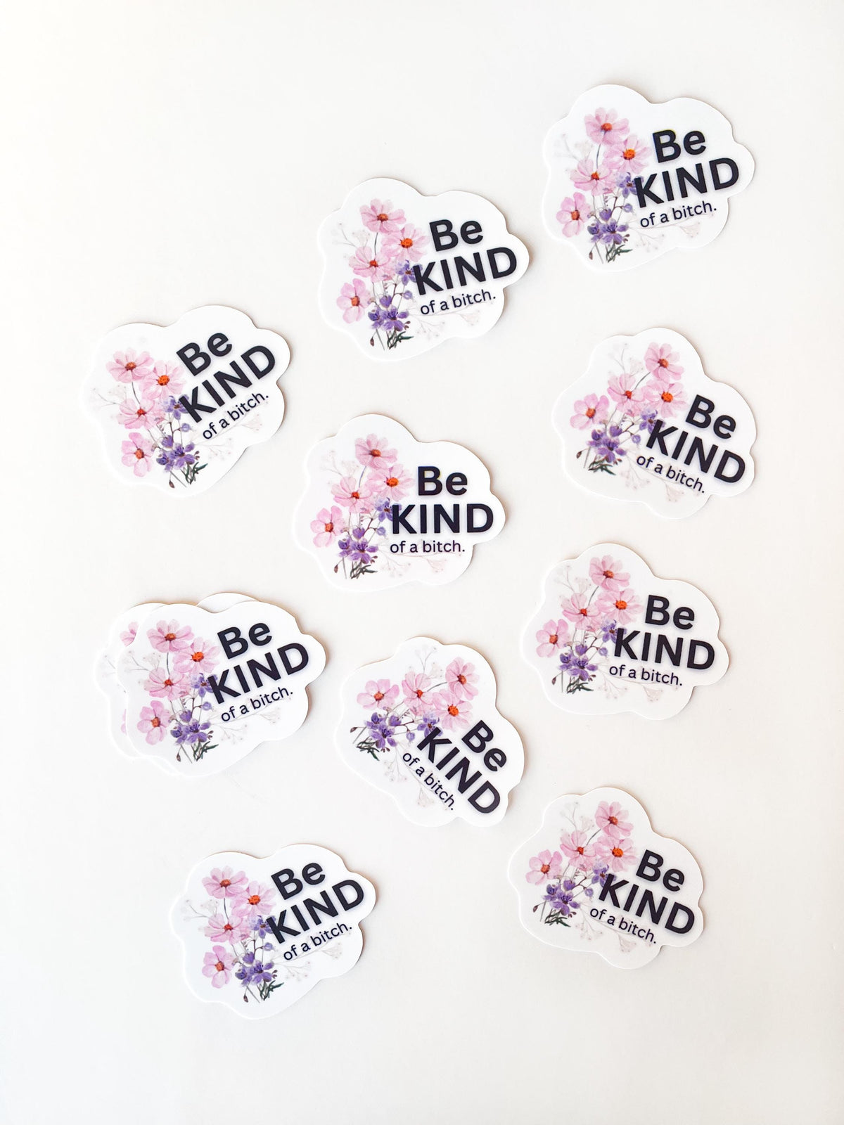 Be Kind of a Bitch - Snarky Sticker die cut, water bottle stickers Swear Word vinyl decal corporate humour gift