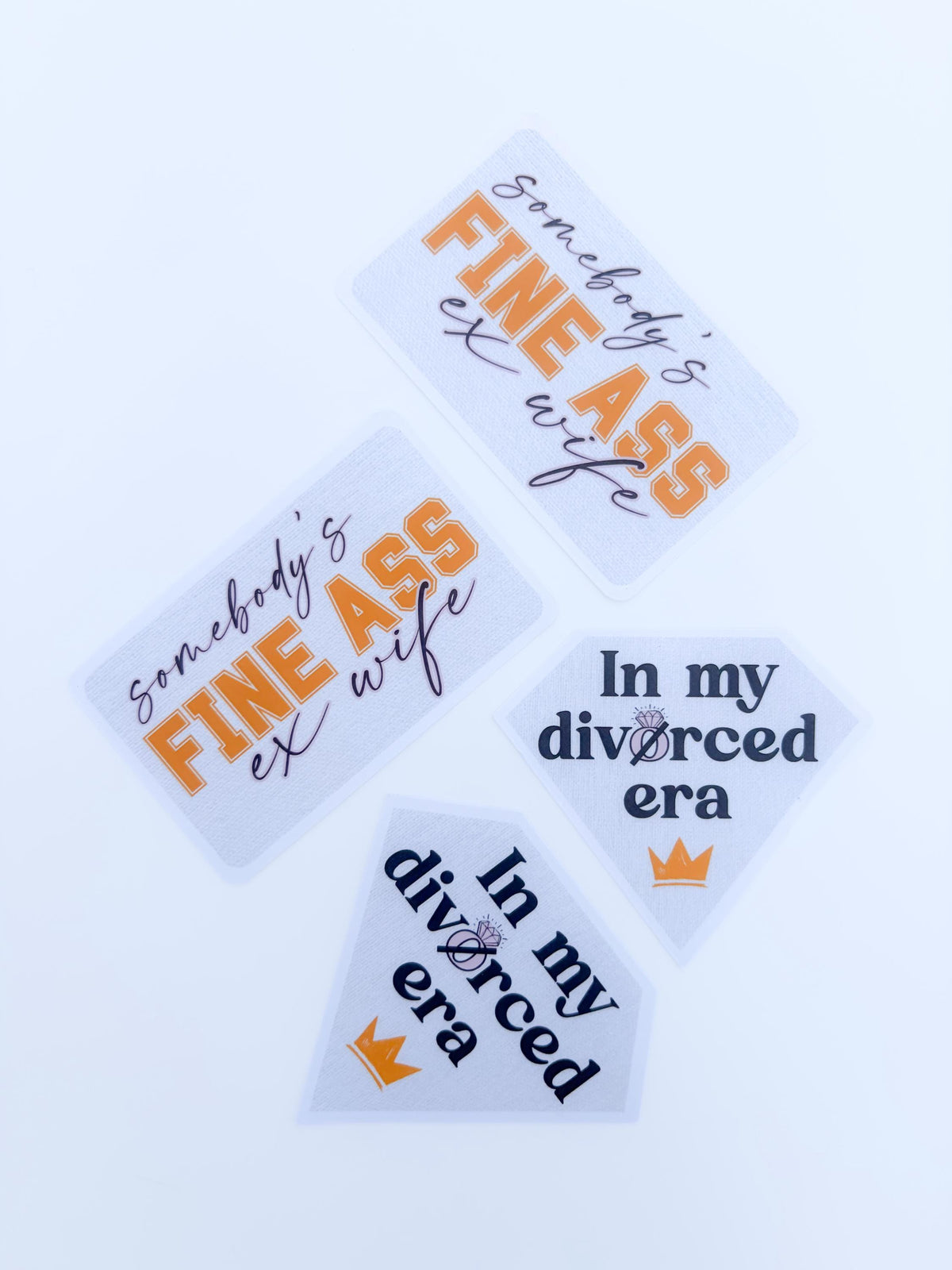 Just Divorced - Funny stickers (2) vinyl sticker pack, somebody's fine ex wife friend gift for breakup, divorced party favour, handmade