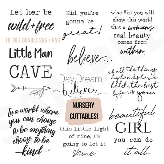 Nursery bundle svg baby decor cut file stencil for cricut Download Digital file nursery SVG files wall art PNG new baby room designs