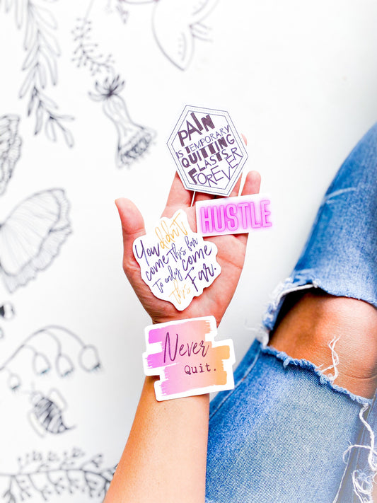 Girl Power Sticker Set of 4 Motivational Women Empowerment laptop sticker for waterbottle accessory for gift for coworker bestie present